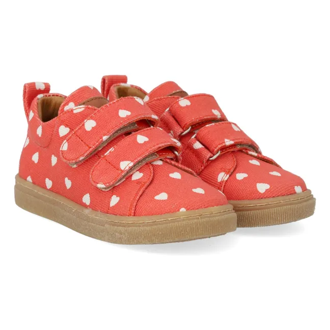 Mini Hearts Double Scratch Sneakers | Red
