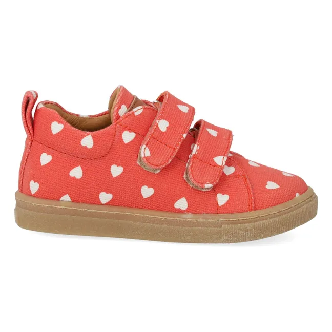 Mini Hearts Double Scratch Sneakers | Red