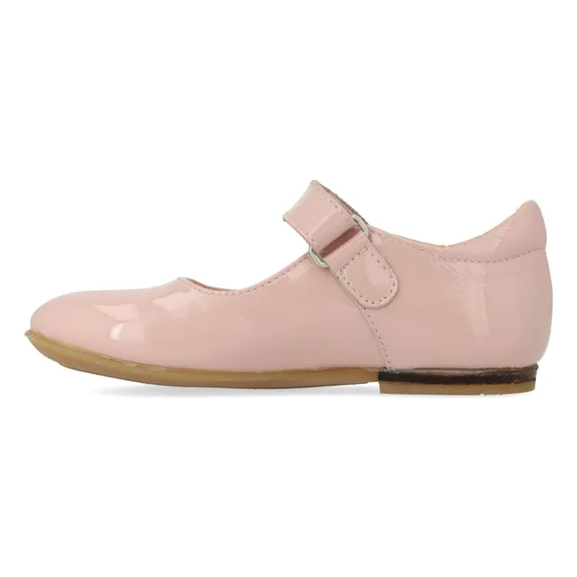 Bailarinas rayadas esmaltadas | Rosa Pálido