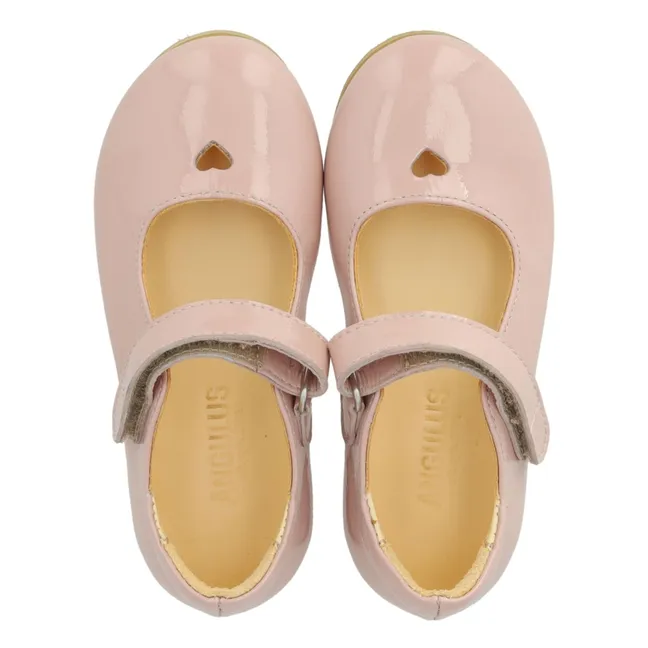 Bailarinas rayadas esmaltadas | Rosa Pálido