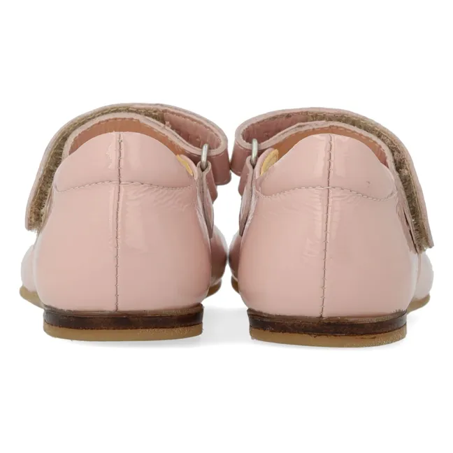 Bailarinas rayadas esmaltadas | Rosa Pálido