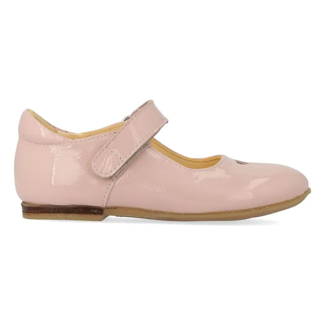 Bailarinas rayadas esmaltadas | Rosa Pálido