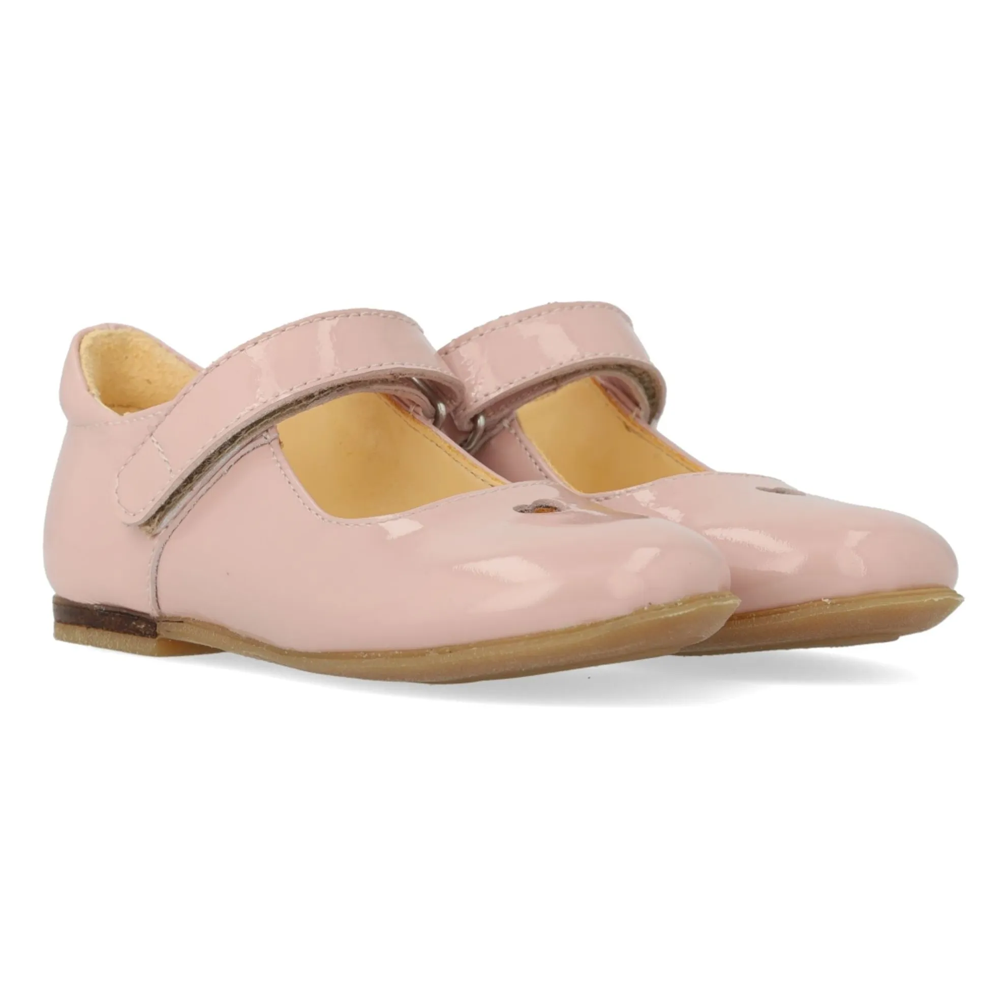 Angulus Pale Pink Scratch Patent Ballerinas