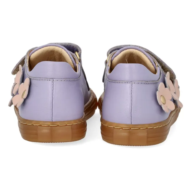 Baskets Double Scratchs Fleurs | 	Lilas