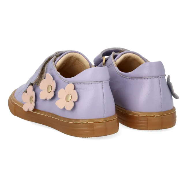Baskets Double Scratchs Fleurs | 	Lilas