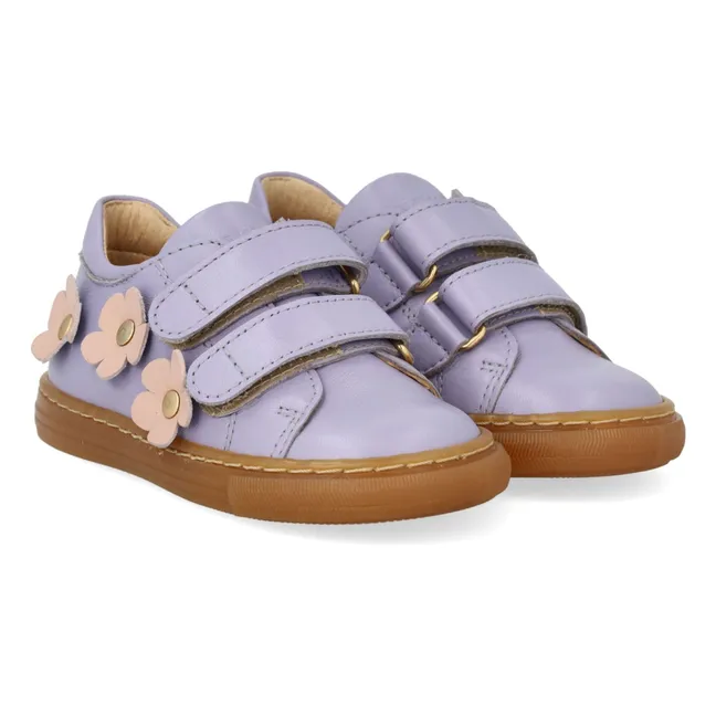 Baskets Double Scratchs Fleurs | 	Lilas