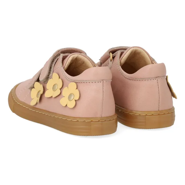 Sneakers flor doble rayado | Rosa Pálido