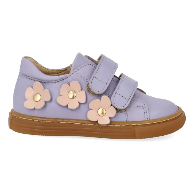 Baskets Double Scratchs Fleurs | 	Lilas