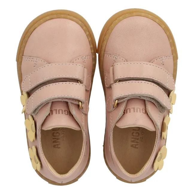 Sneakers flor doble rayado | Rosa Pálido