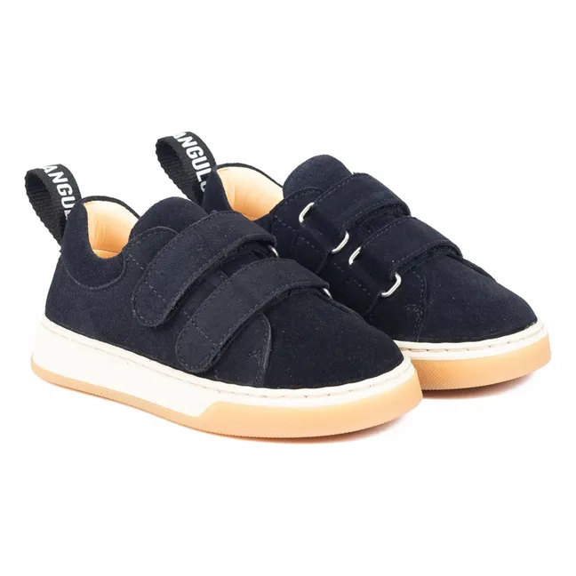 Double Scratch Suede Sneakers | Navy blue
