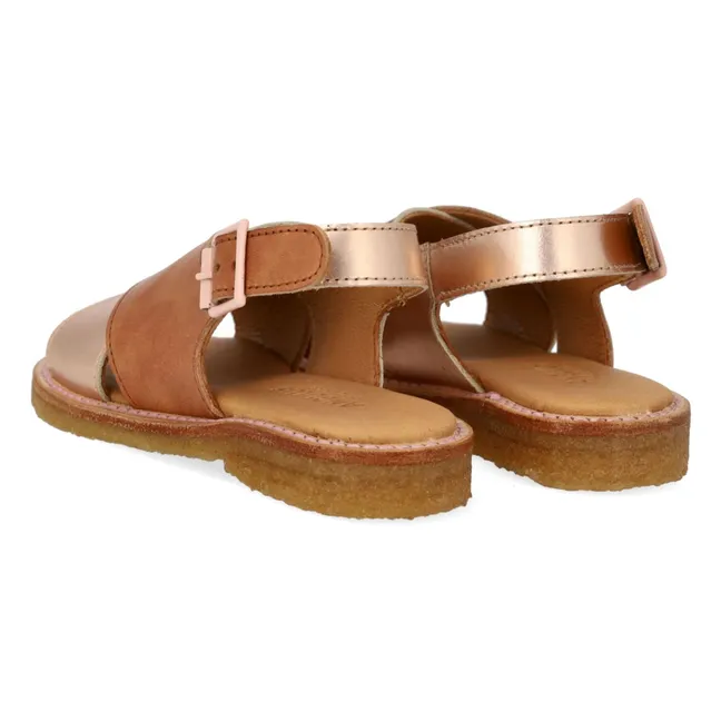 Sandalias de contraste | Oro rosado