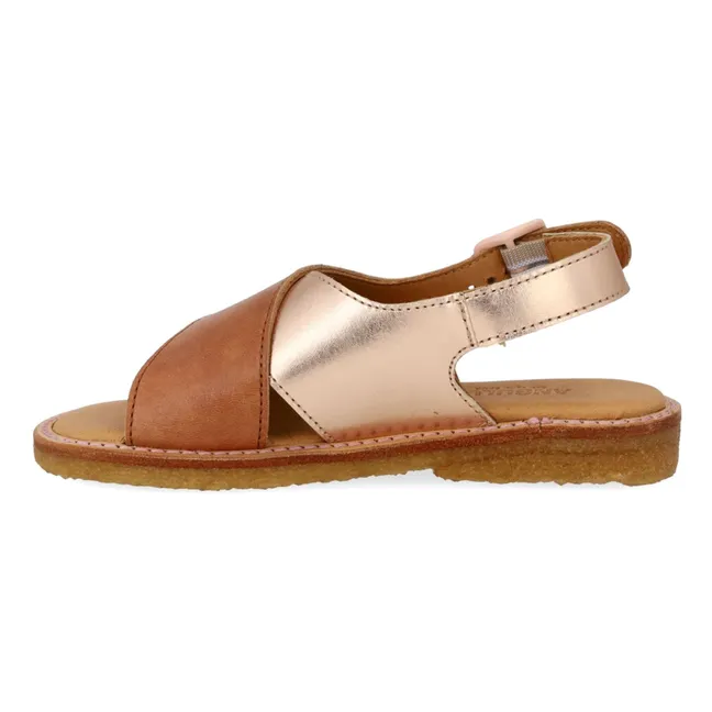 Contrast Sandals | Pink Gold