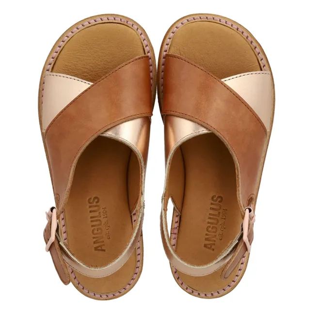 Contrast Sandals | Pink Gold