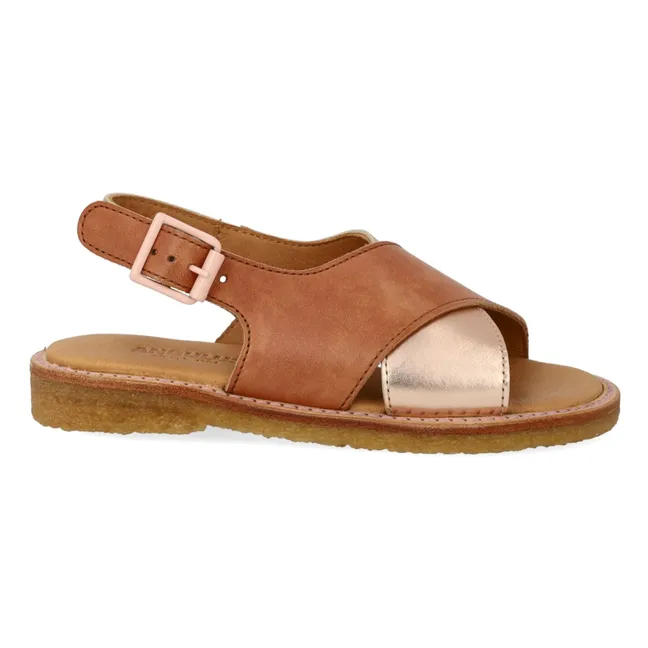 Sandalias de contraste | Oro rosado