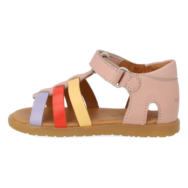 Sandales Color Block | Rose pâle