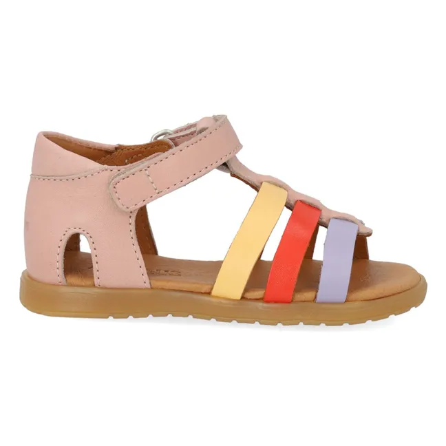 Sandales Color Block | Rose pâle