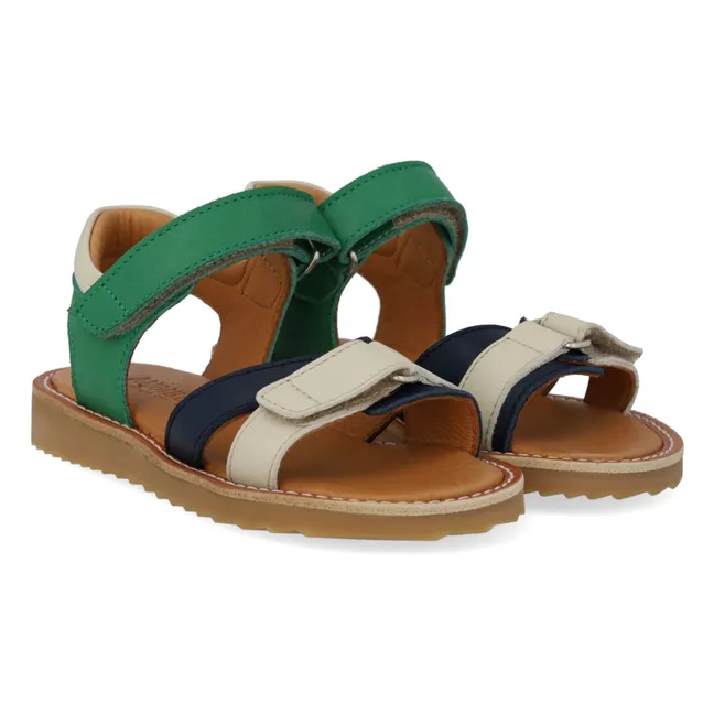 Sandalias con doble rasguño | Verde Prado