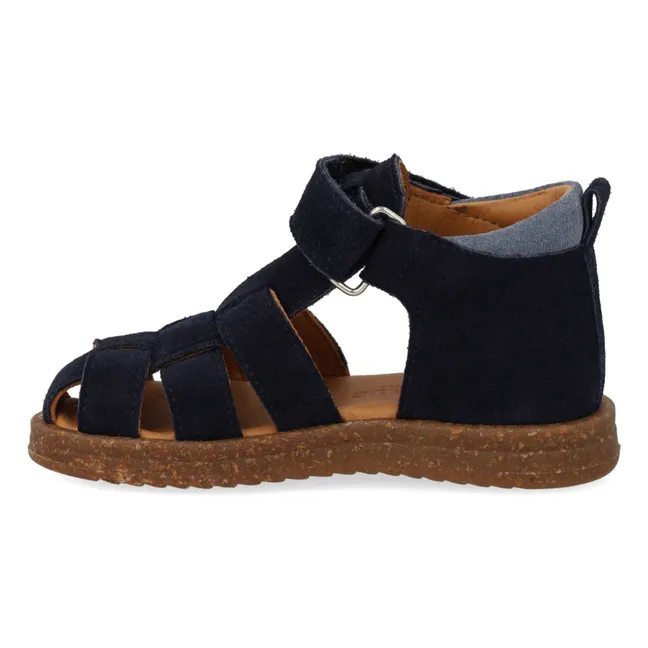 Sandales Scratchs Pêcheur Daim | Bleu marine