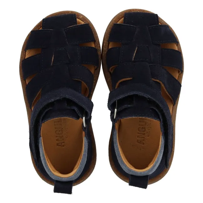 Sandalias de ante en color melocotón | Azul Marino