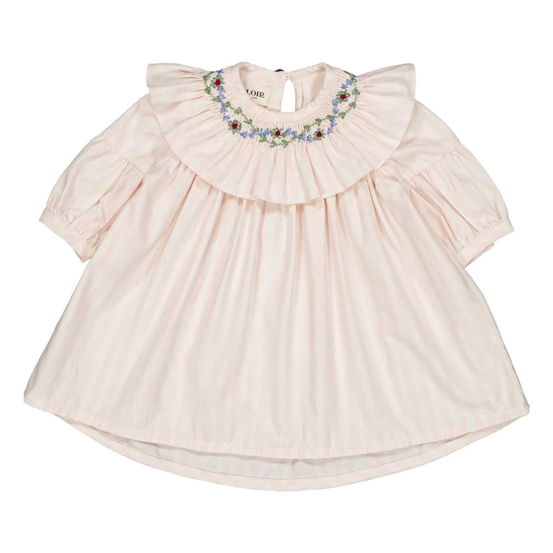 Loir Pink Bianca Striped Flower Dress