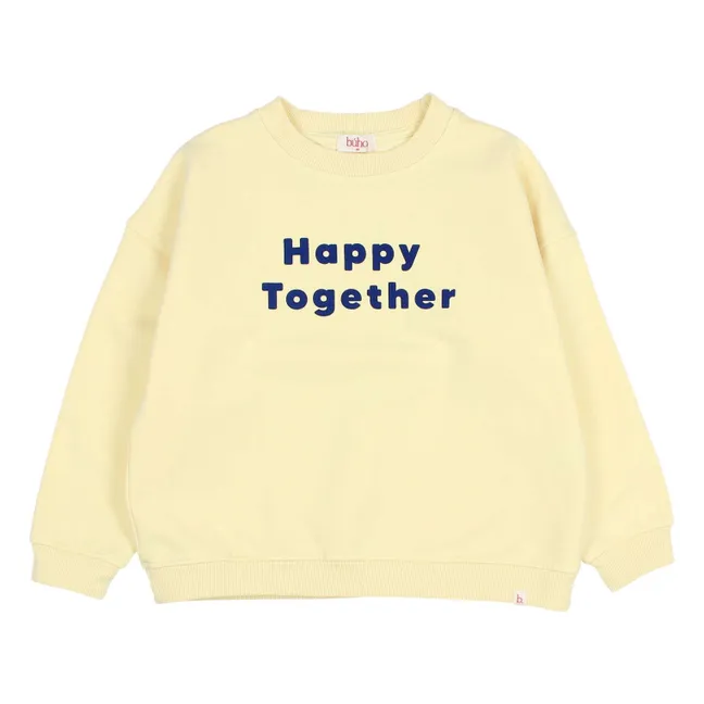 Sweat Happy Together Coton Bio | Jaune