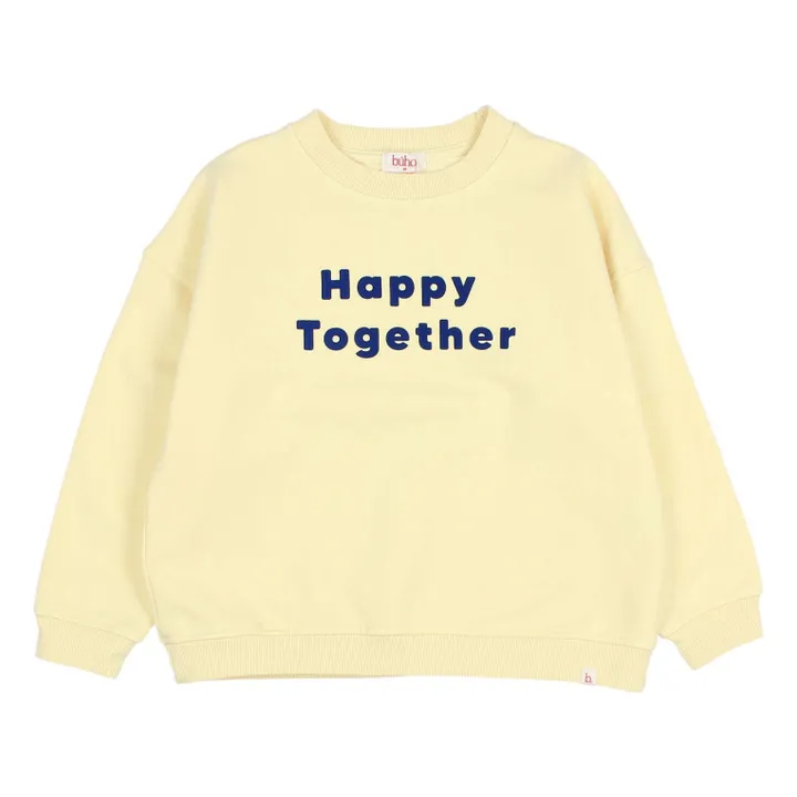 Happy Together organic cotton sweatshirt | Yellow- Product image n°0