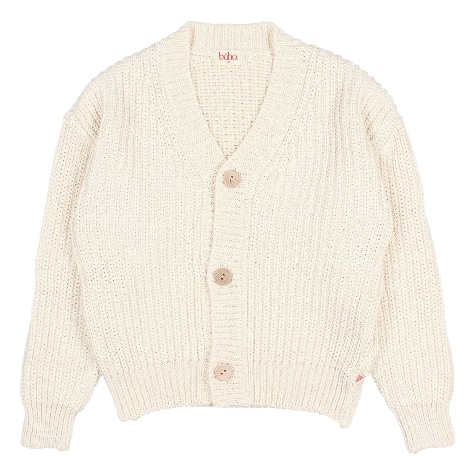 Búho - Cardigan - Coton Biologique - Ecru - 2 ans