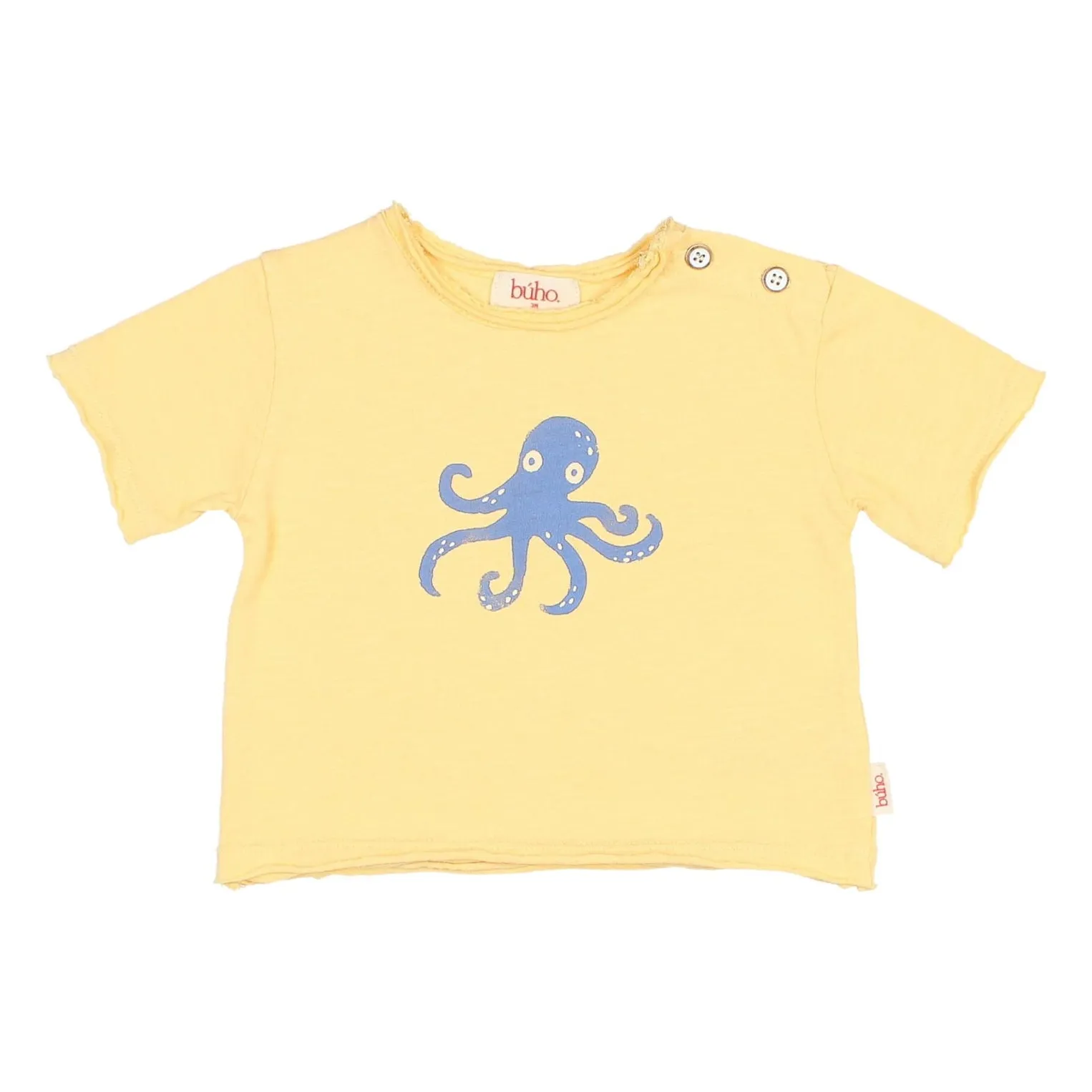 Búho - T-shirt manches courtes - Coton biologique - Jaune - 6 mois