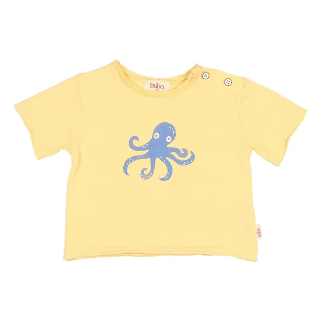 T-shirt Pieuvre Coton Bio | Jaune