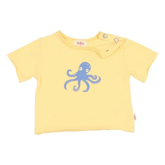 T-shirt Pieuvre Coton Bio | Jaune