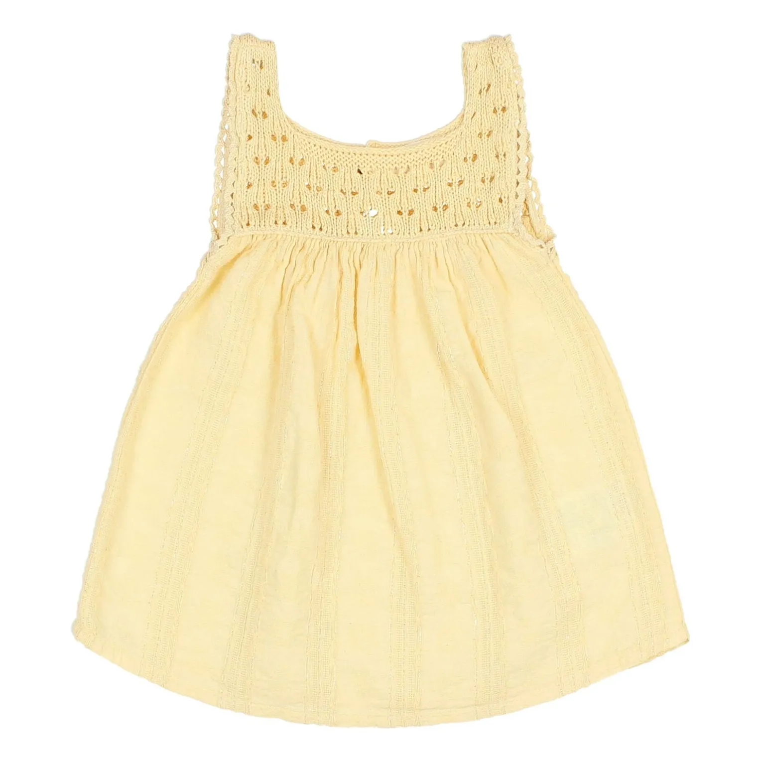 Búho Yellow Boho Lurex Organic Cotton Dress