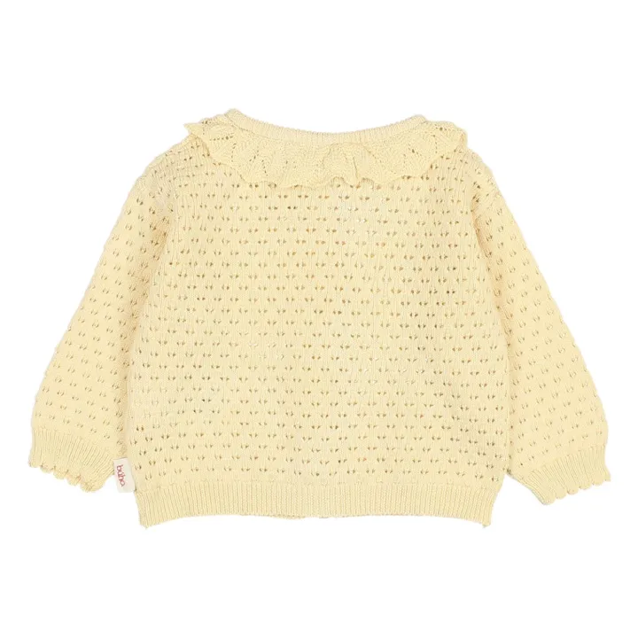 Chaqueta Pointelle Boho de algodón orgánico | Amarillo- Imagen del producto n°2