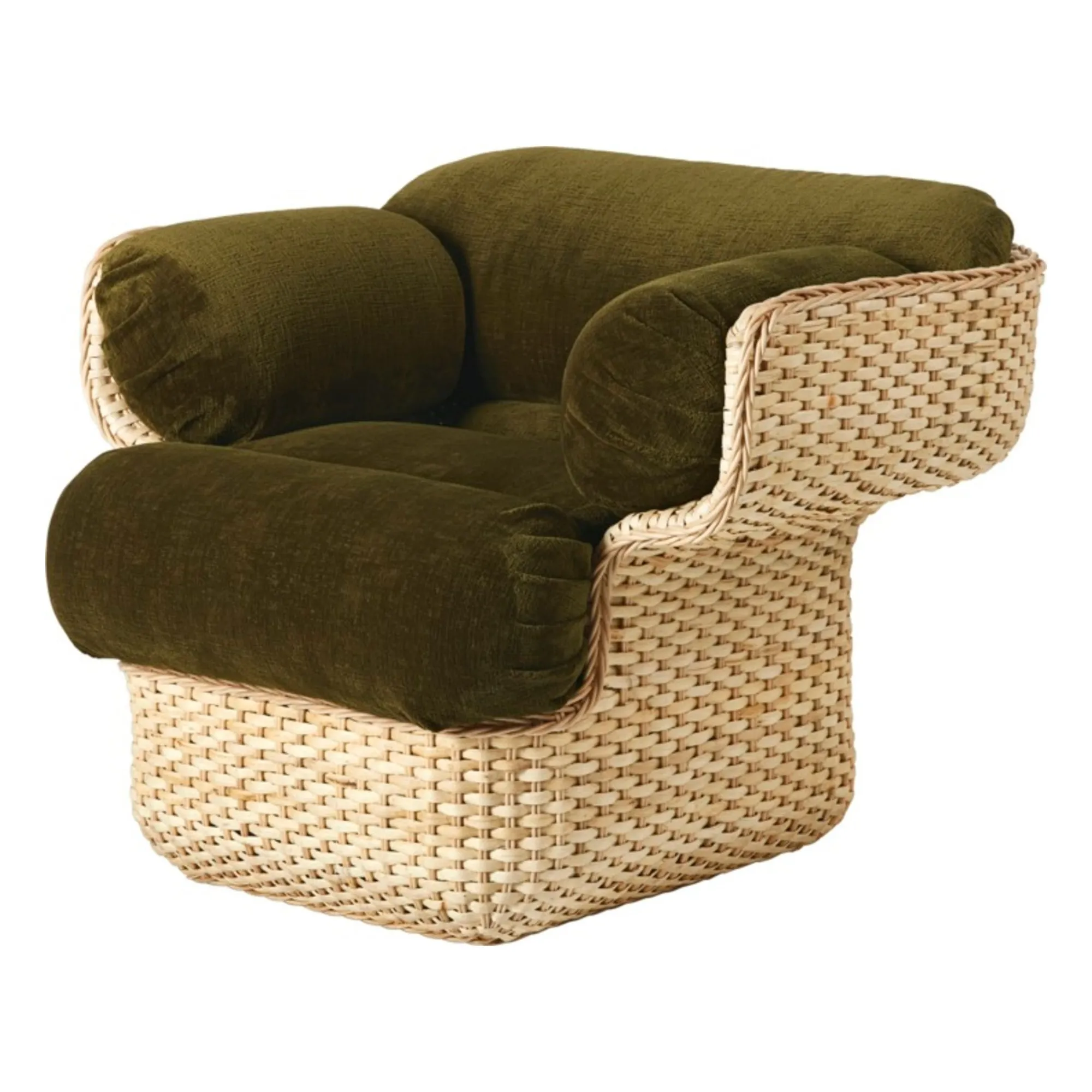 Gubi Khaki Basket Lounge Chair, Joe Colombo