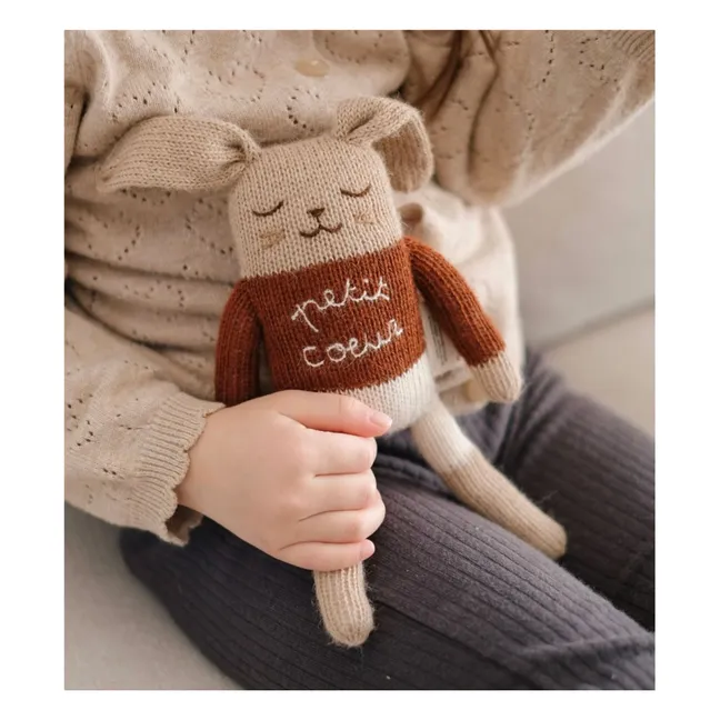 Doudou Lapin Petit Cœur | Beige