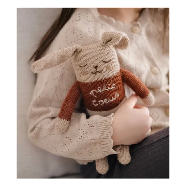 Doudou Lapin Petit Cœur | Beige
