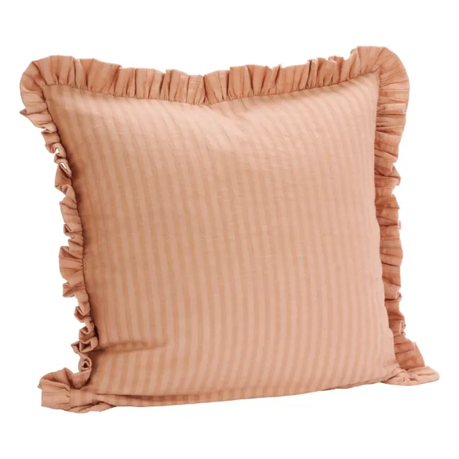 Housse de coussin à volants | Rose pêche