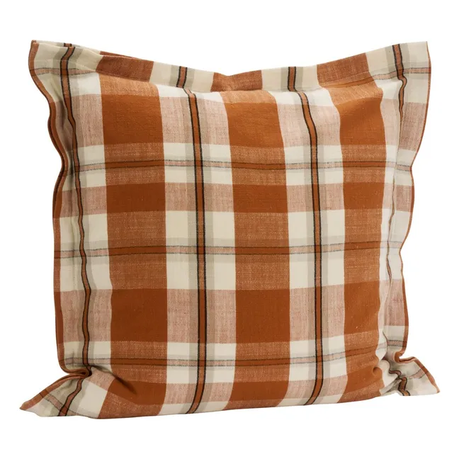 Checkered cushion cover  | Pumpkin