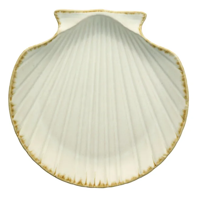 Vide poche en grès coquillage | Beige