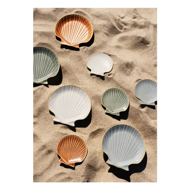 Vide poche en grès coquillage | Beige