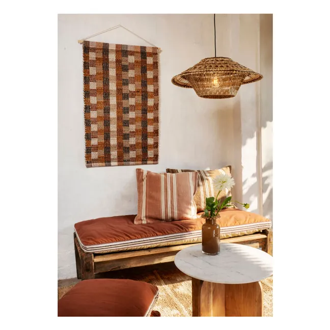 Housse de coussin rayée | Marron