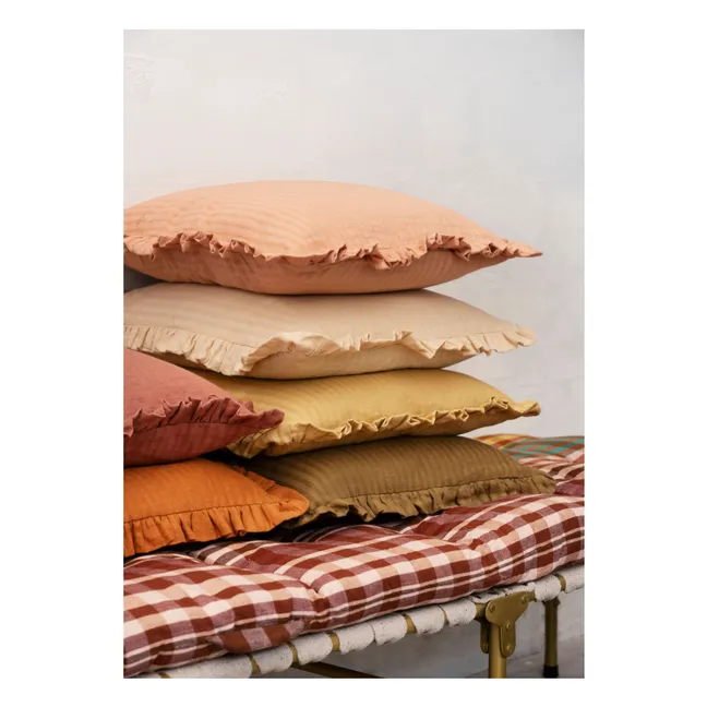 Housse de coussin à volants | Jaune