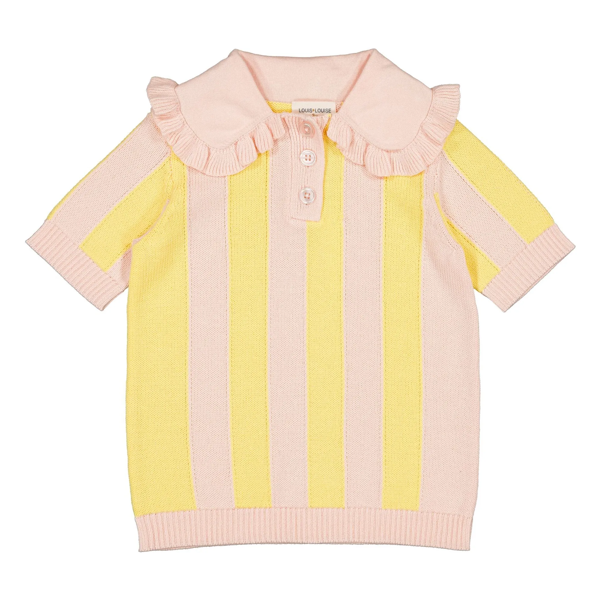 Louis Louise Yellow Paule Striped Mesh T-Shirt