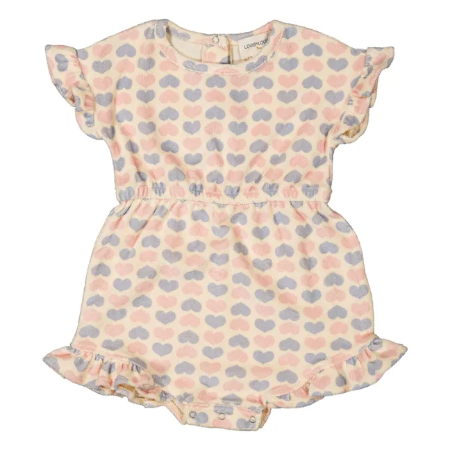 Pampa con volantes y corazones de rizo | Rosa Pálido