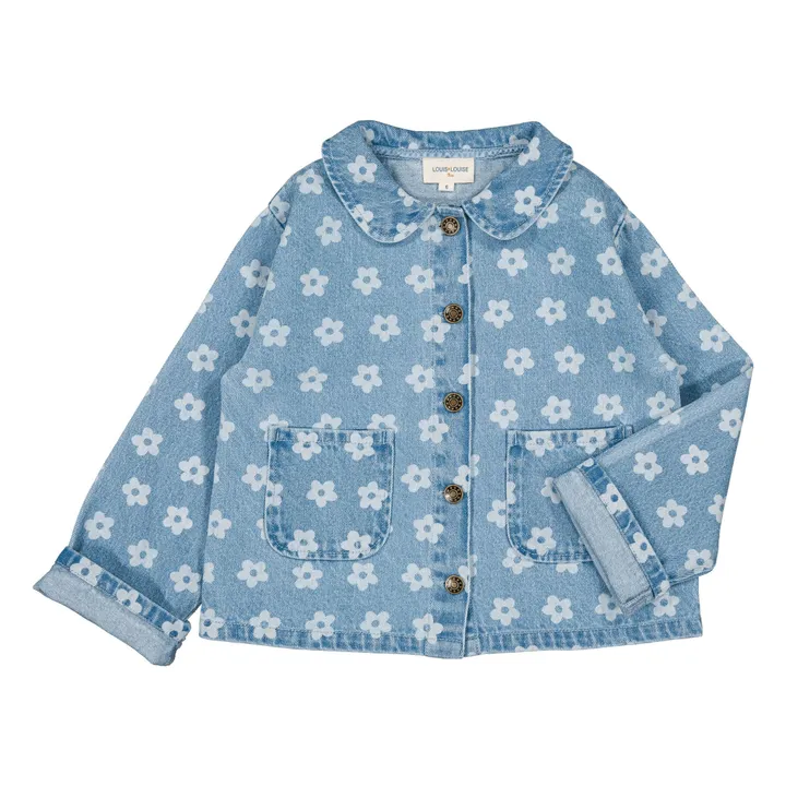 Chaqueta vaquera Marrón Flores | Azul Claro- Imagen del producto n°3