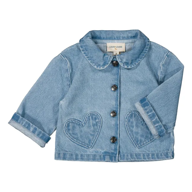 Giacca Bonnie Baby Denim con tasca a cuore | Azzurro