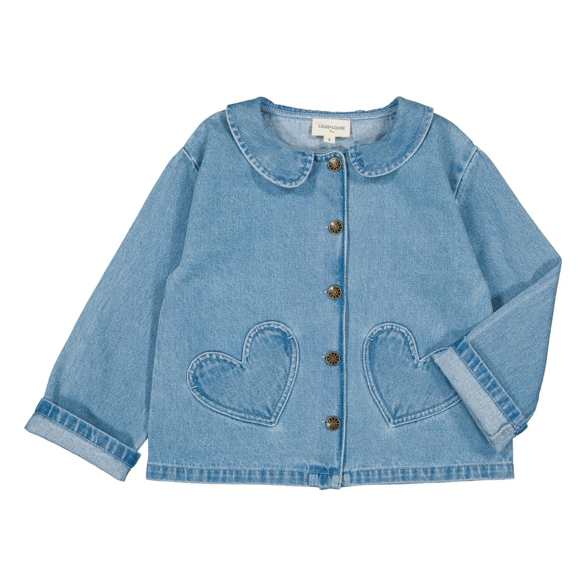 Louis Louise Light Blue Bonnie Denim Heart Pocket Jacket