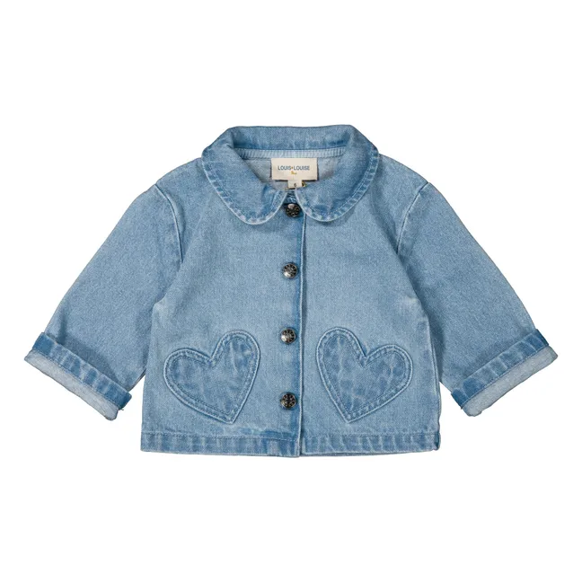 Giacca Bonnie Baby Denim con tasca a cuore | Azzurro