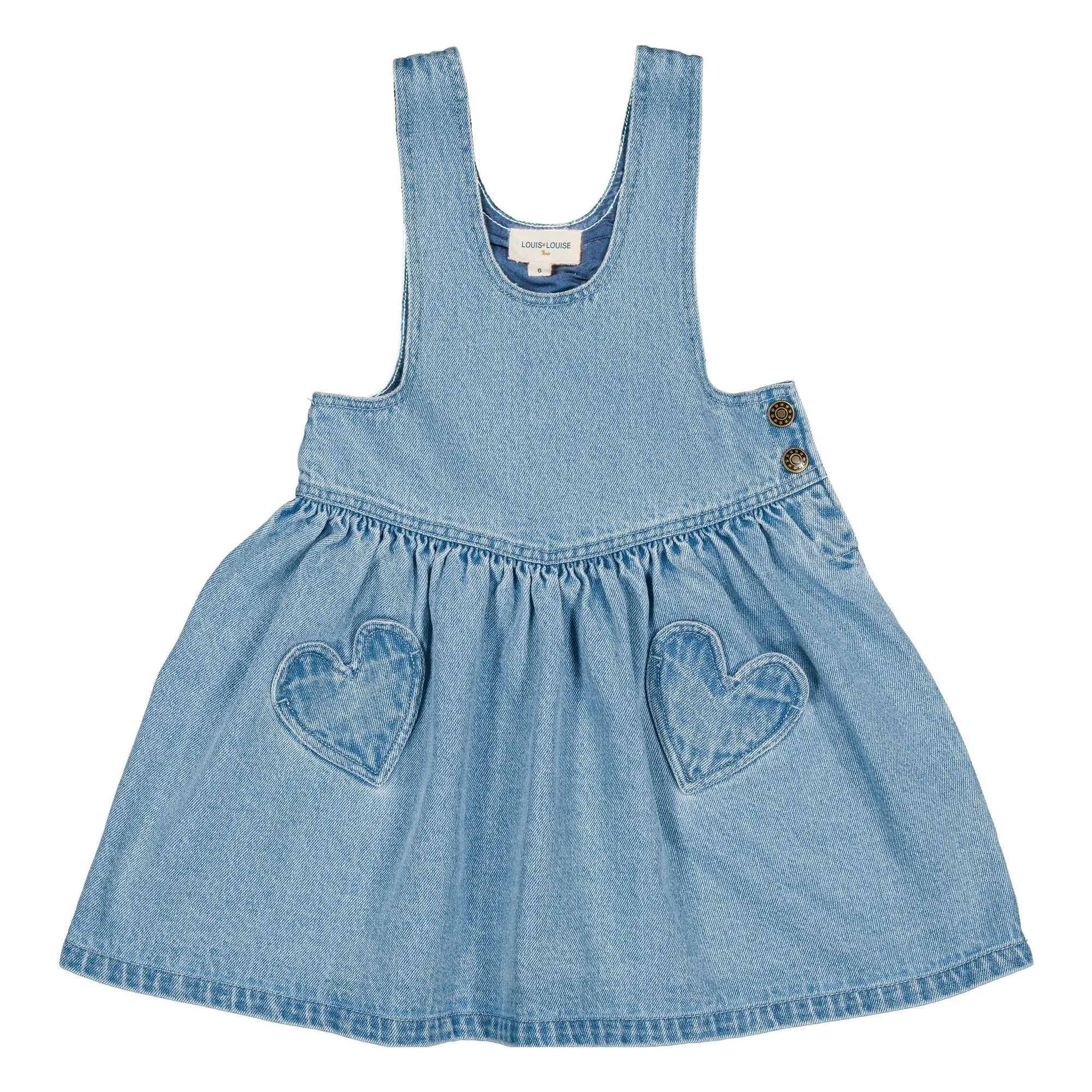 Louis Louise Light Blue Sweetheart Pockets Denim Dress