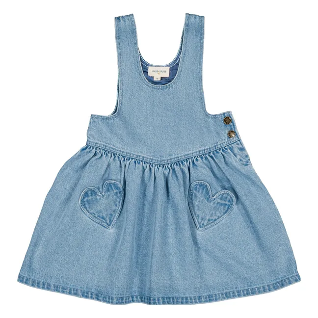 Abito in denim con tasche a cuore | Azzurro