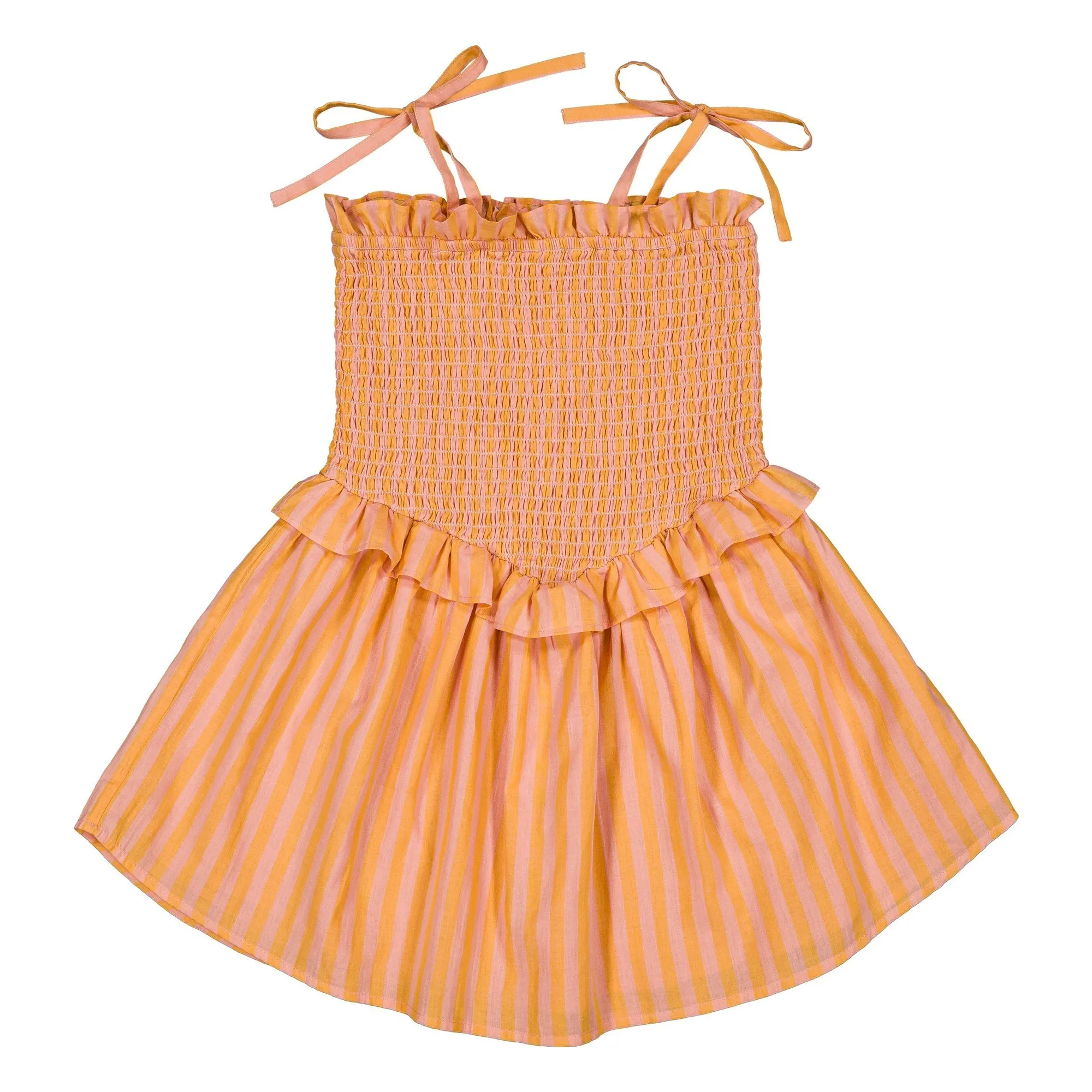 Louis Louise Orange Striped Eden Smocked Dress